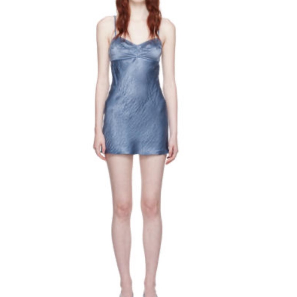 Anna October Blue Waterlily Mini Dress